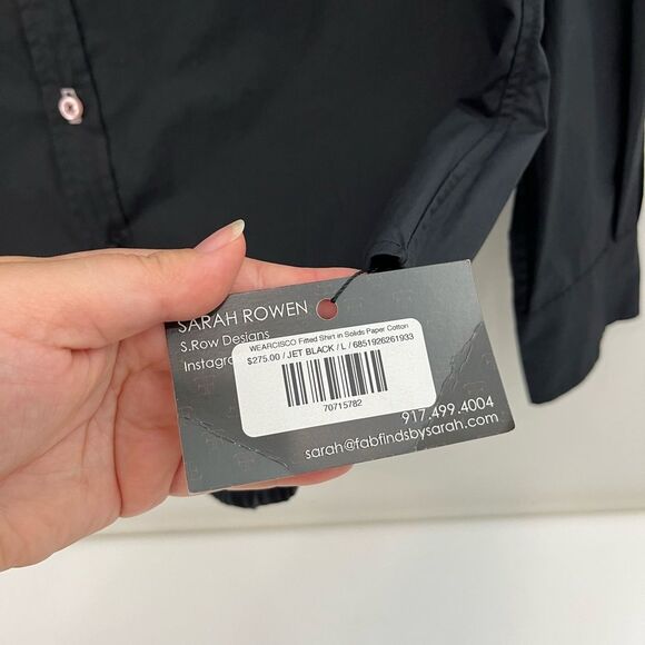 WEARCISCO paper cotton shirt in jet black Womens Large - Picture 6 of 9